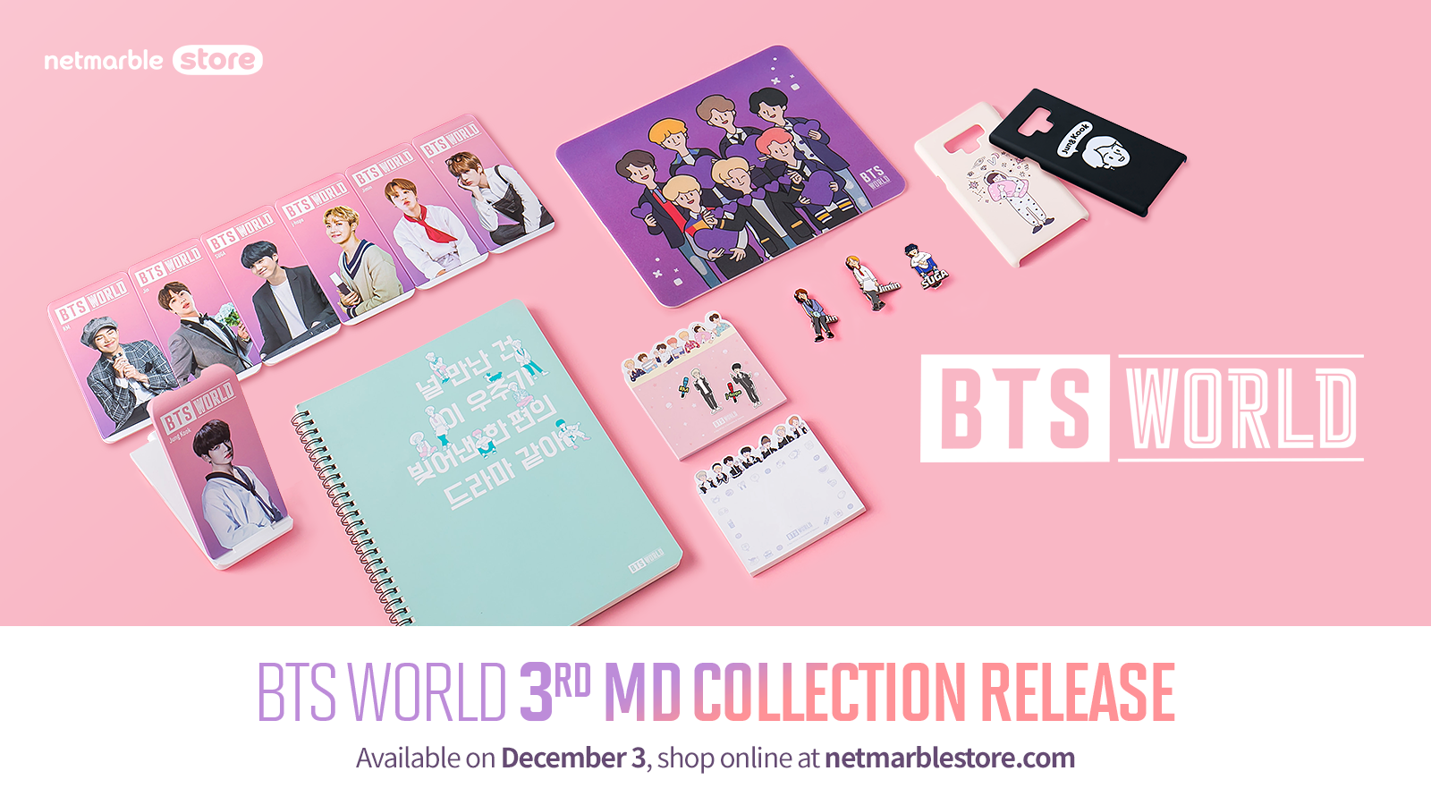 NETMARBLE’S NEW BTS WORLD MERCHANDISE COLLECTION NOW AVAILABLE ONLINE ON DECEMBER 3