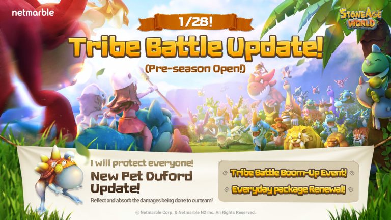 NEW YEAR UPDATE FOR STONEAGE WORLD OPENS TRIBE BATTLES, NEW PET FAMILY AND EVENTS FOR PLAYERS